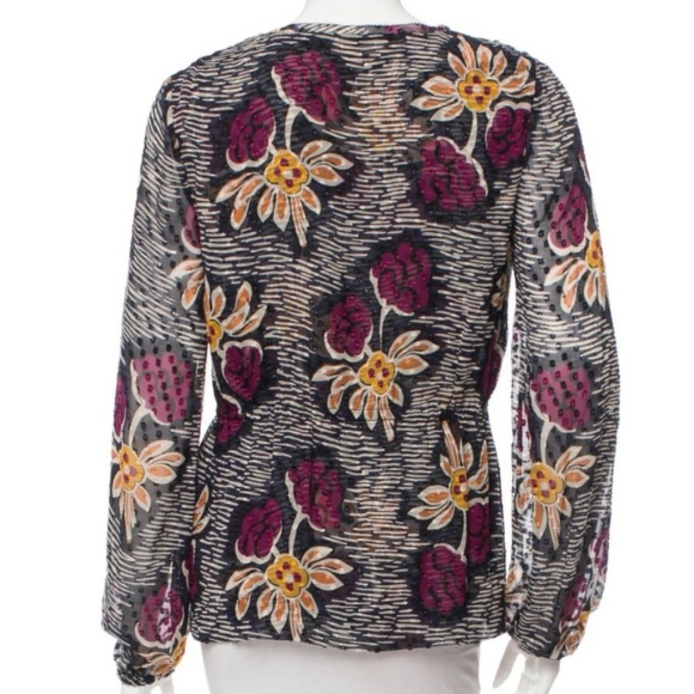 Tory Burch Floral Printed Silk Top - 0 - Picture 4 of 7